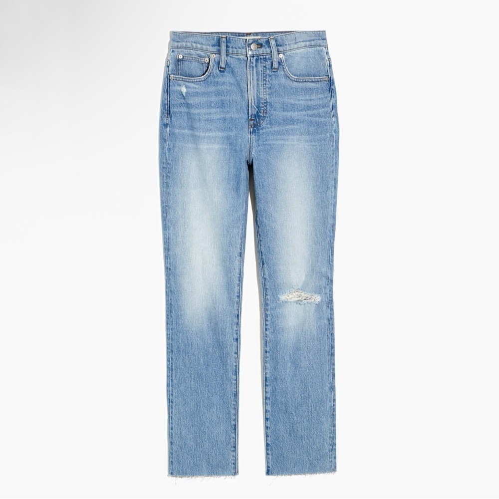 NWT Madewell Petite Perfect Vintage Jean High Waist Distressed Denim Coney 27P
